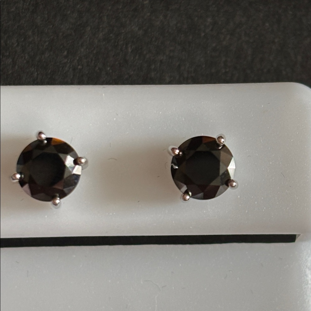 Elegant Black Onyx CZ Stud Earrings